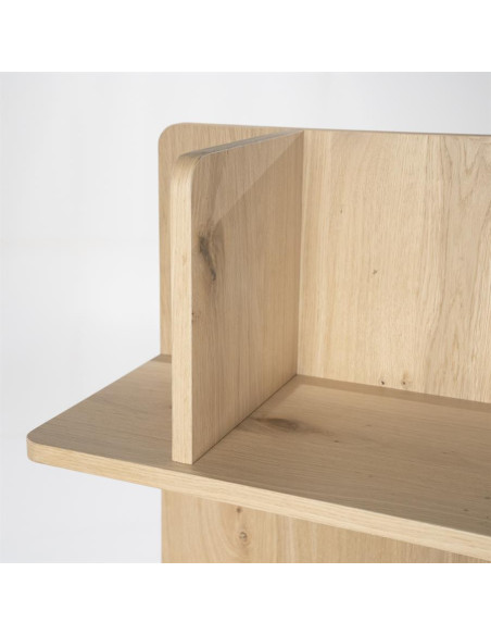 Étagère bibliothèque en chêne multi compartiments Renée