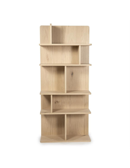 Étagère bibliothèque en chêne multi compartiments Renée