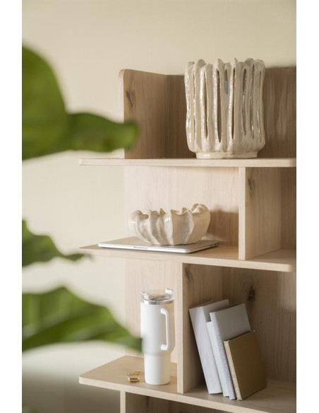 Étagère bibliothèque en chêne multi compartiments Renée