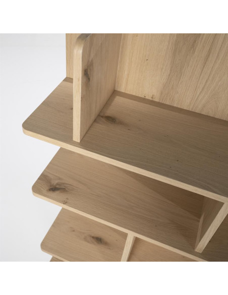 Étagère bibliothèque en chêne multi compartiments Renée