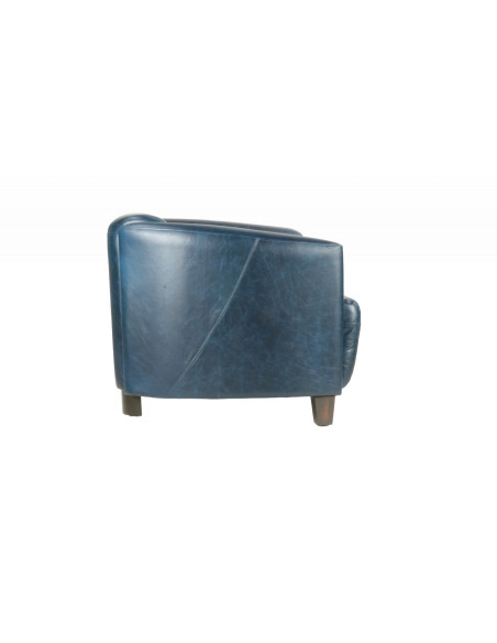 Fauteuil club en cuir brun vieilli Georgio