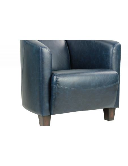 Fauteuil club en cuir brun vieilli Georgio