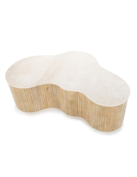 Grande table basse en manguier et marbre Kira