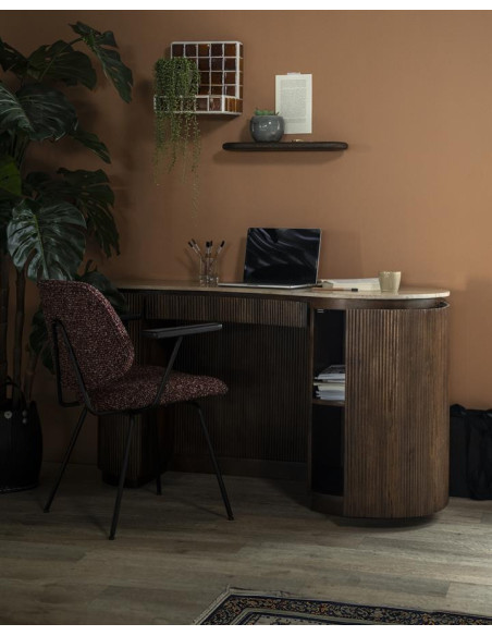 Bureau en bois de manguier et travertin Mari
