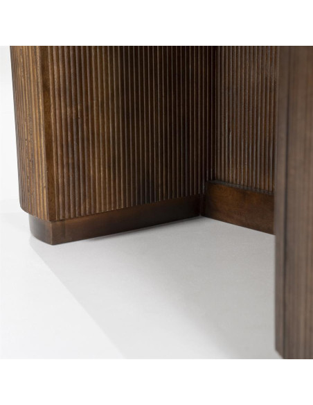Bureau en bois de manguier et travertin Mari