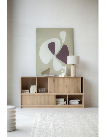 Buffet bas portes coulissantes en chêne Milo 180 cm