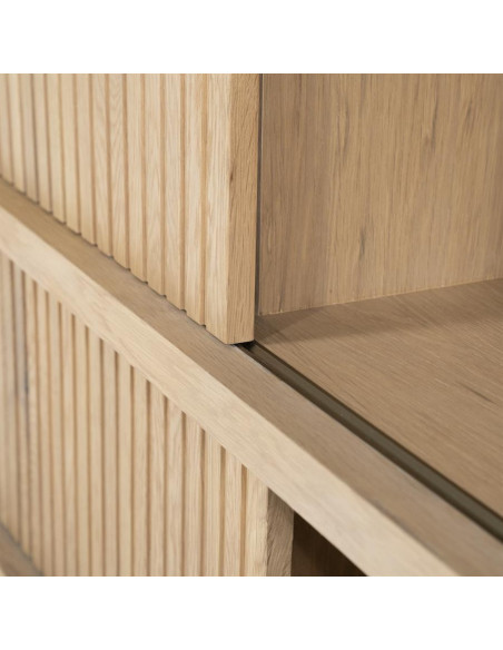 Buffet bas portes coulissantes en chêne Milo 180 cm