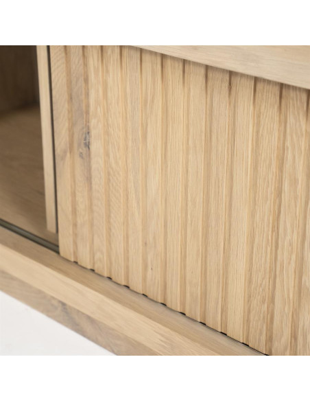 Buffet bas portes coulissantes en chêne Milo 180 cm