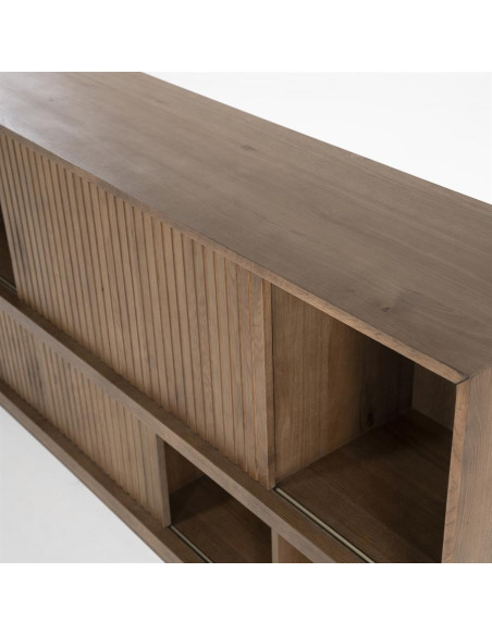 Buffet bas portes coulissantes en chêne Milo 180 cm