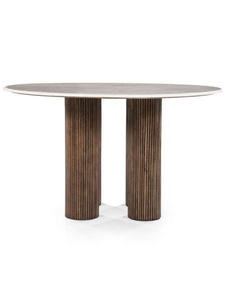 Table à dîner ronde avec plateau en marbre Xavi