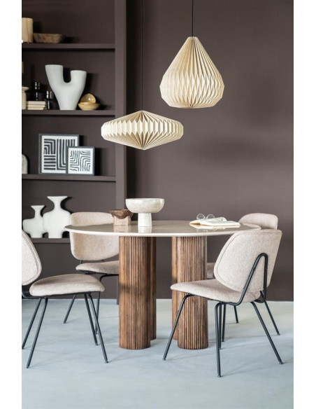 Table à dîner ronde avec plateau en marbre Xavi