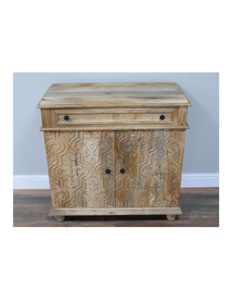 Meuble d'entrée en bois sculpté avec tiroir