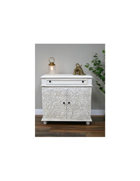 Meuble d'entrée en bois sculpté avec tiroir