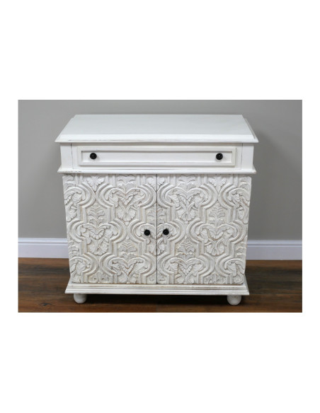 Meuble d'entrée en bois sculpté avec tiroir