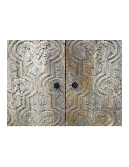 Meuble d'entrée en bois sculpté avec tiroir