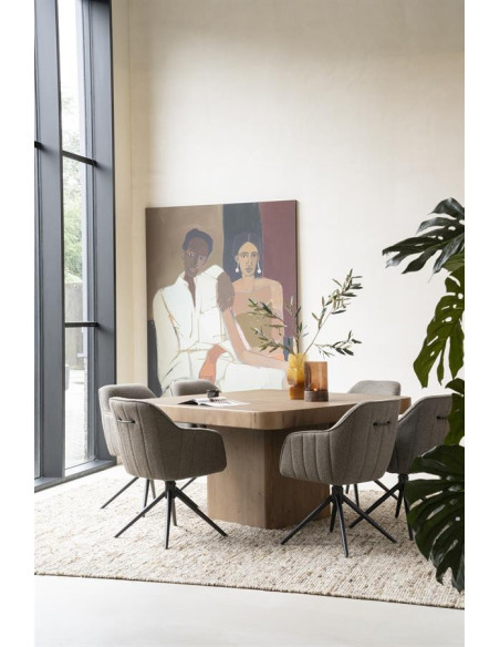 Table de repas carrée en bois de chêne Harmonie