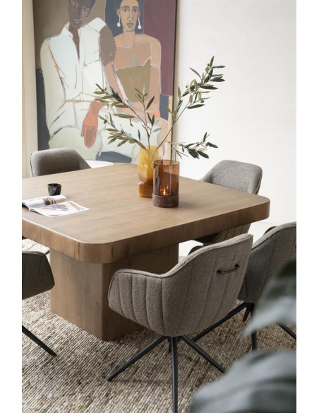 Table de repas carrée en bois de chêne Harmonie