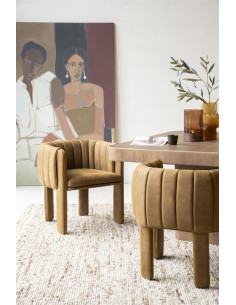 Fauteuil arrondi en tissu Lise