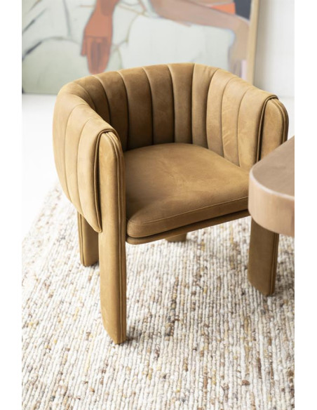 Fauteuil arrondi en tissu Lise