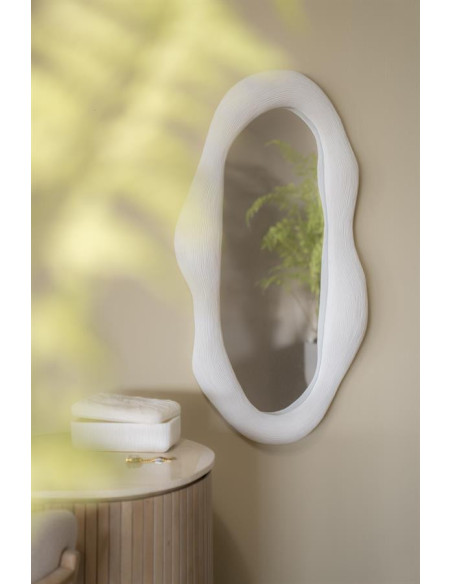 Miroir blanc style organique Alia