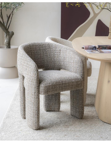 Fauteuil de repas en tissu texturé Hamilton