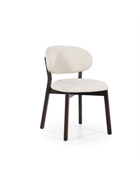 Chaise de repas en tissu et chêne teinté Mikky