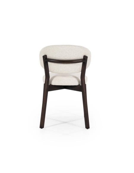 Chaise de repas en tissu et chêne teinté Mikky