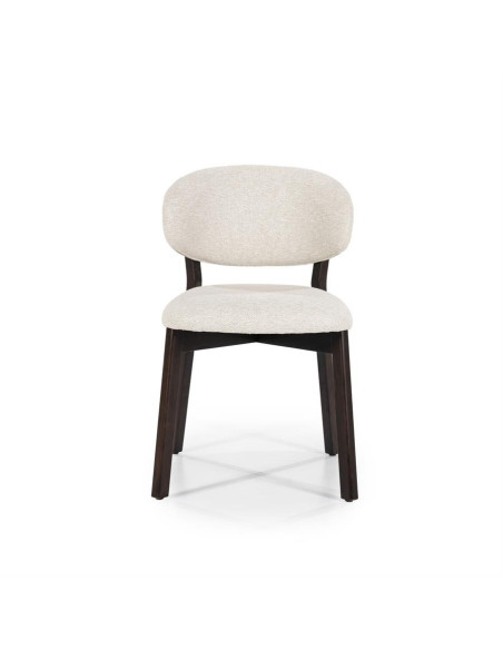Chaise de repas en tissu et chêne teinté Mikky