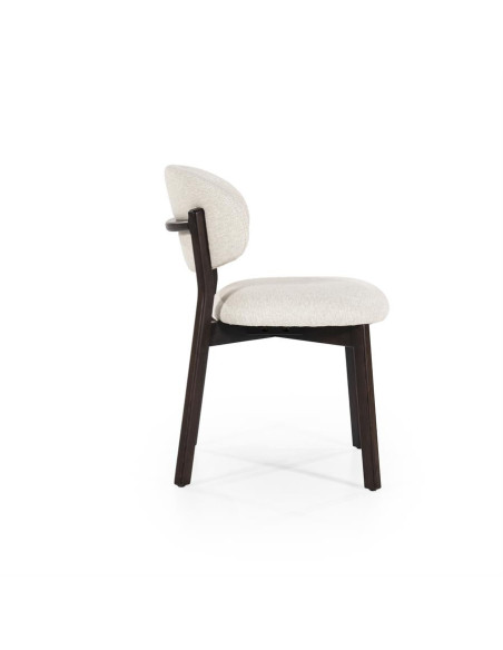 Chaise de repas en tissu et chêne teinté Mikky