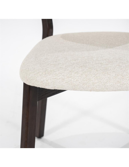 Chaise de repas en tissu et chêne teinté Mikky