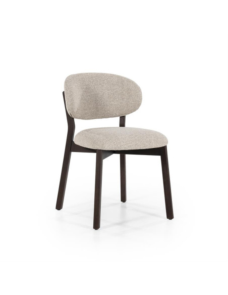 Chaise de repas en tissu et chêne teinté Mikky