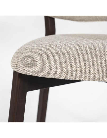 Chaise de repas en tissu et chêne teinté Mikky