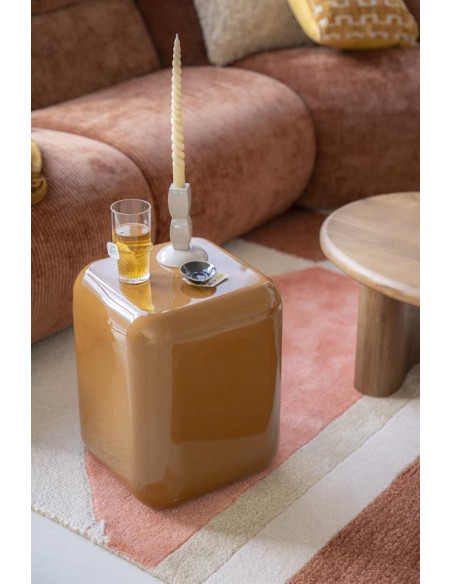 Pouf tabouret ou table d'appoint métal laqué Dixon