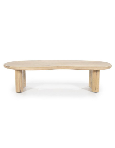 Table basse forme haricot en chêne massif Josh 140 cm