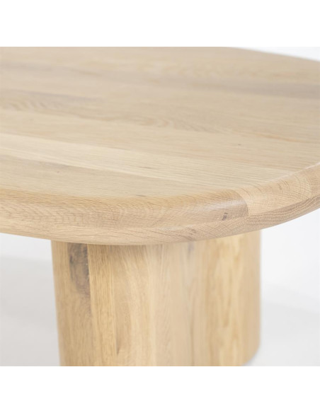 Table basse forme haricot en chêne massif Josh 140 cm