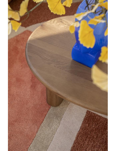 Table basse forme haricot en chêne massif Josh 140 cm