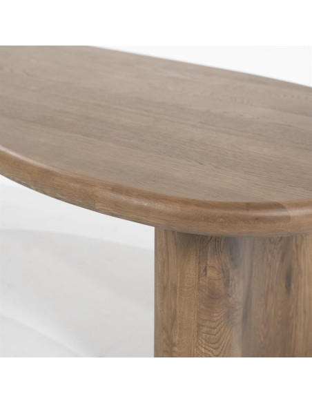 Table basse forme haricot en chêne massif Josh 140 cm