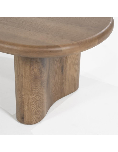 Table basse forme haricot en chêne massif Josh 140 cm