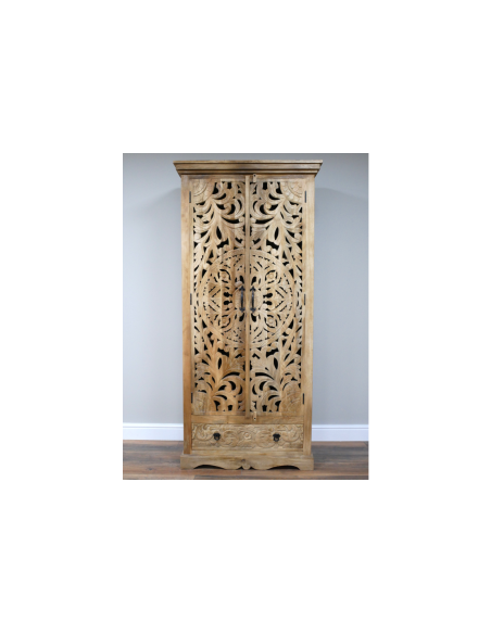 Armoire haute 2 portes ajourées et un tiroir