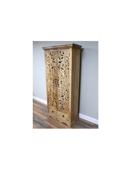 Armoire haute 2 portes ajourées et un tiroir