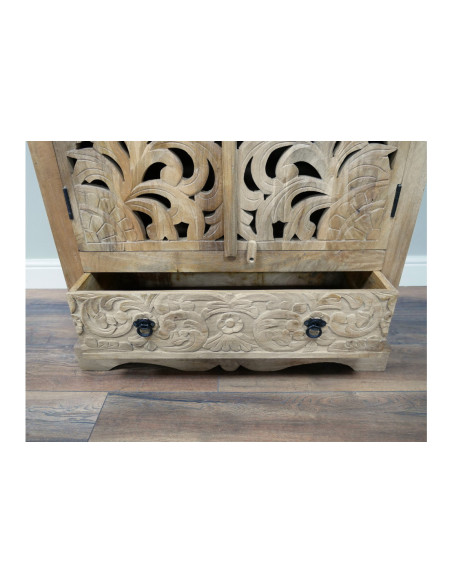 Armoire haute 2 portes ajourées et un tiroir