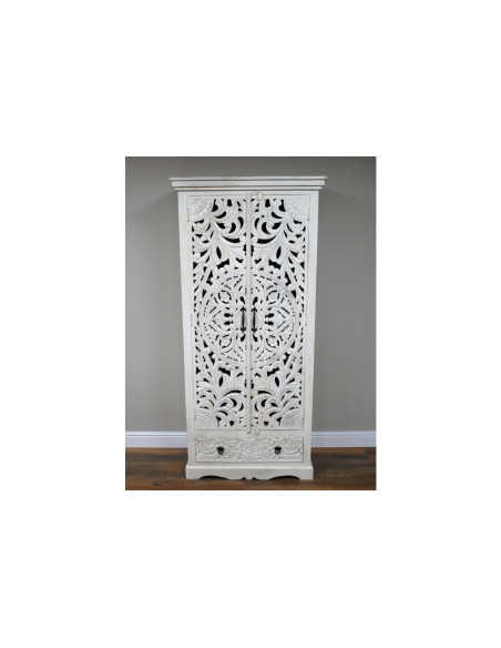 Armoire haute 2 portes ajourées et un tiroir