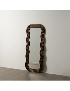 Miroir en bois massif ondulé