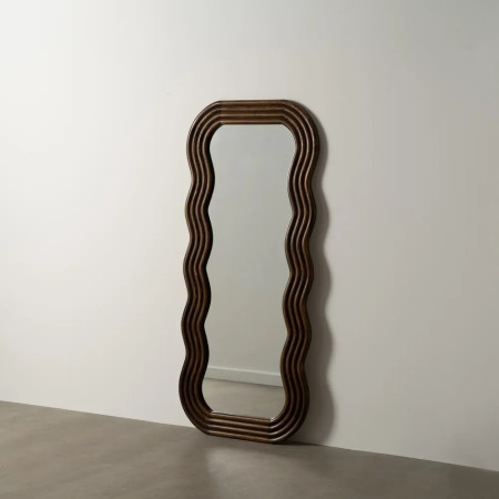 Miroir en bois massif ondulé Miroir en bois massif ondulé