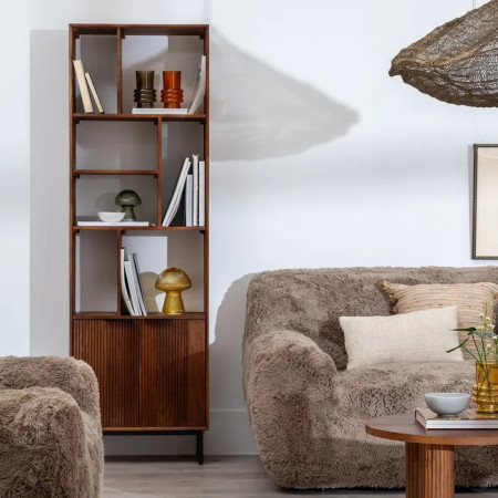 Bibliothèque en manguier teinté et...