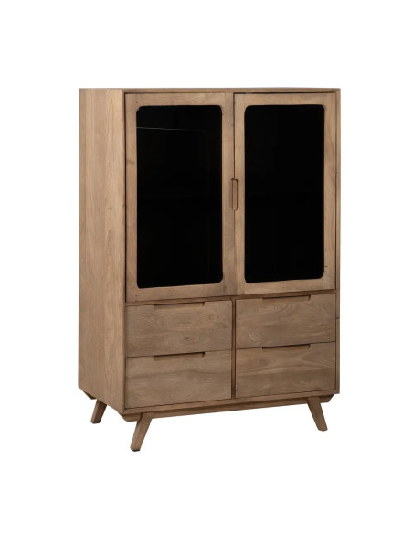 Armoire en bois avec portes en verre teinté Burnie