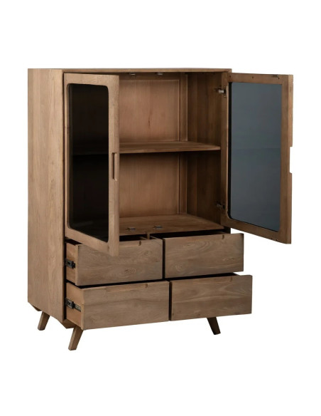 Armoire en bois avec portes en verre teinté Burnie