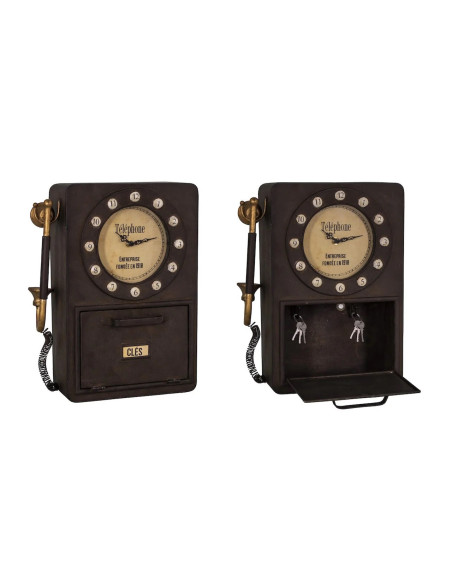 Armoire à clés murale téléphone avec pendule