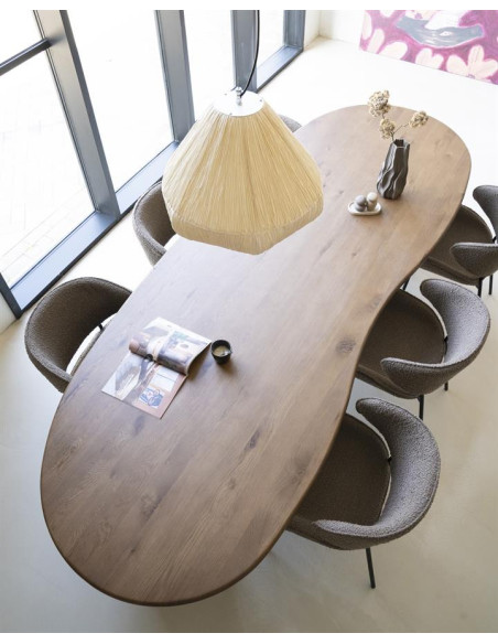Grande table Josh forme haricot 3 m