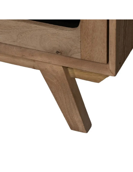 Meuble TV en manguier et portes vitrées Burnie 180 cm